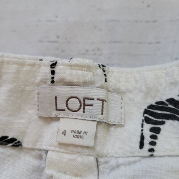 LOFT Size 4 Linen Blend Zebra Print Casual Lightweight Shorts Animal Spring - Picture 6 of 7